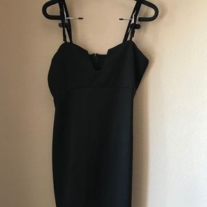 Little black dress with v neck and adjustable stra